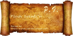 Pirch István névjegykártya